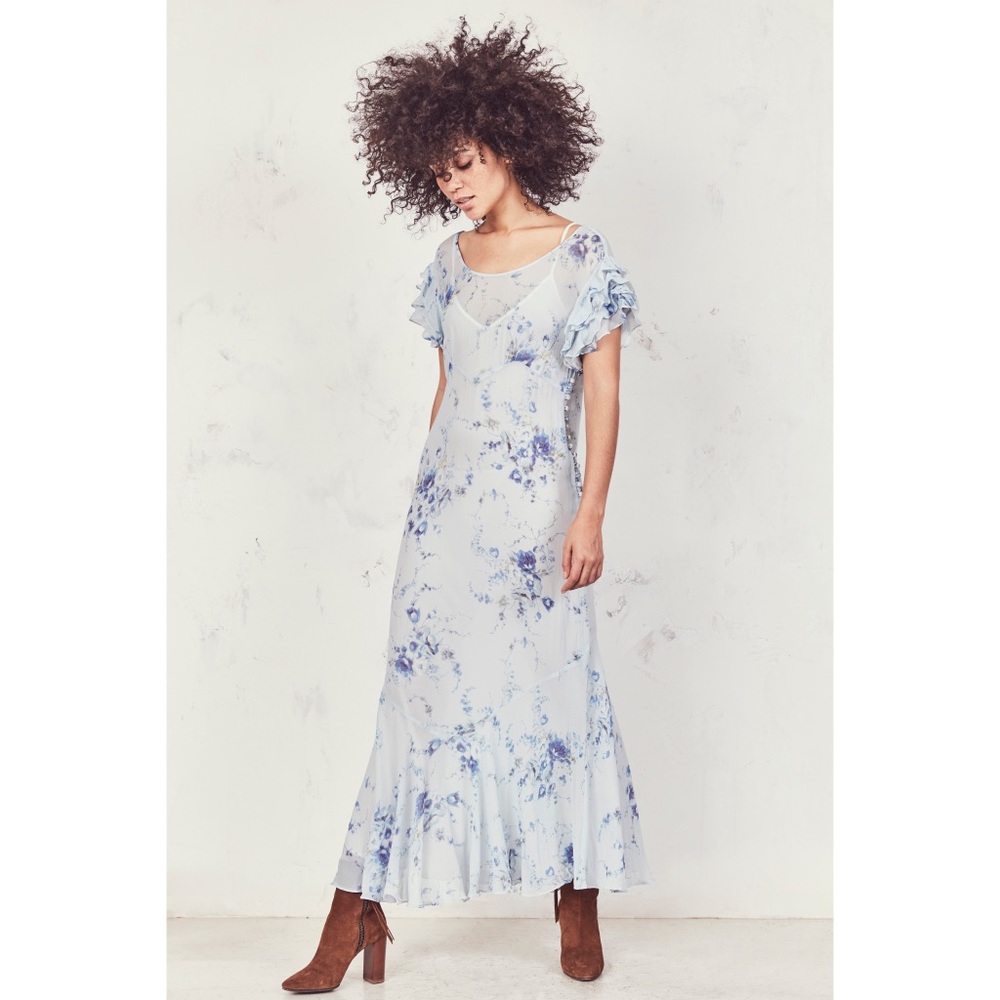 NWT LoveShackFancy Sloane Silk Dress